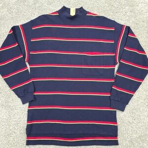 Eddie Bauer Mens Striped Long Sleeve Pullover Shirt Size S Preppy Casual Outdoor